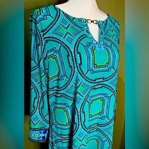 Beautiful, vibrant colored dress by Chicos. Very comfortable and free flowing.